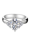Six Claw Starlight Moissanite Proposal Ring Silver Electroplating Geometric Style For Women