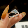 Six Claw Starlight Moissanite Proposal Ring Silver Electroplating Geometric Style For Women