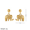 Small Animal Stud Earrings Stainless Steel 18K Gold Plated Electroplated Unisex Old Money Style