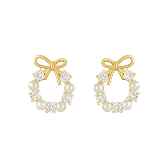 Small Bowknot Electroplated Fashionable Internet Popular Elegant All Match Earrings For Women