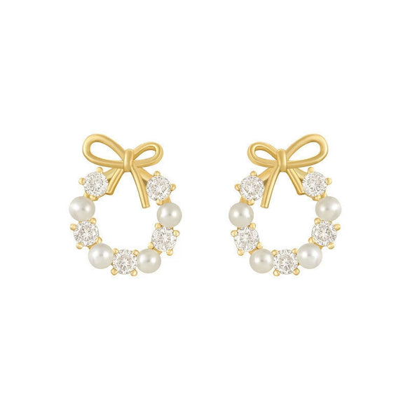 Small Bowknot Electroplated Fashionable Internet Popular Elegant All Match Earrings For Women