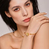 Small Crumple Chrysanthemum Sea Water Shell Elastic Cord Adjustable Open Bracelet In Titanium Steel With Electroplating Fashion Ol Style