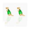 Small Dinosaur Element Earrings Copper Zircon Plated Real Gold Color Jewelry