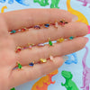 Small Dinosaur Element Earrings Copper Zircon Plated Real Gold Color Jewelry