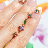 Small Dinosaur Element Earrings Copper Zircon Plated Real Gold Color Jewelry