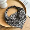Small Floral Chiffon And Silk Scarf For Women With Geometric Pattern And Elastband Simple Style