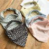 Small Floral Chiffon And Silk Scarf For Women With Geometric Pattern And Elastband Simple Style