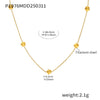 Small Flower Tassel Earrings And Clavicle Chain Set Stainless Steel Pvd Plated Light Luxury Plant Flower Pattern Jewelry For Women
