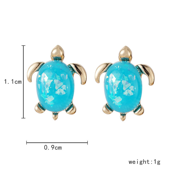 Small Fresh Alloy Turtle Pattern Electroplated Earrings For Women
