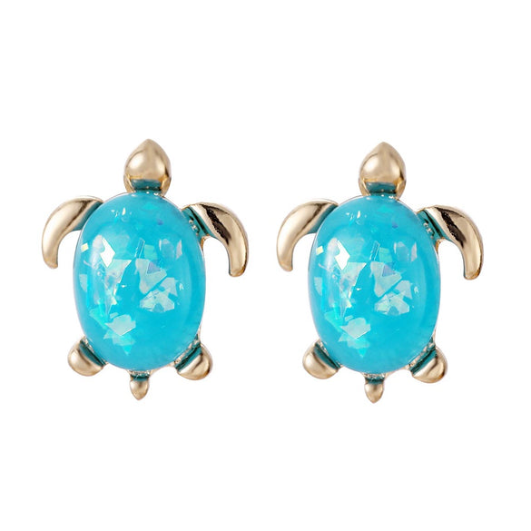 Small Fresh Alloy Turtle Pattern Electroplated Earrings For Women