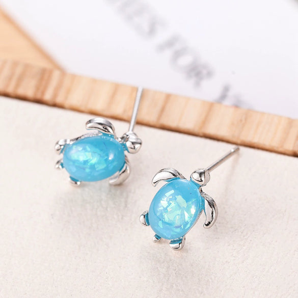 Small Fresh Alloy Turtle Pattern Electroplated Earrings For Women
