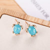 Small Fresh Alloy Turtle Pattern Electroplated Earrings For Women