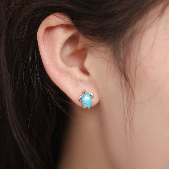 Small Fresh Alloy Turtle Pattern Electroplated Earrings For Women