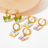 Small Fresh Cream Butterfly Ear Buckle Fun Cute Girl Stainless Steel Earrings With Butterfly Element And Electroplating Treatment