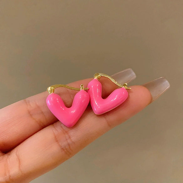 Small Fresh Flower Butterfly Resin Plastic Handmade Earrings For Women