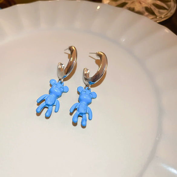 Small Fresh Flower Butterfly Resin Plastic Handmade Earrings For Women