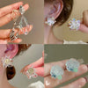 Small Fresh Flower Butterfly Resin Plastic Handmade Earrings For Women