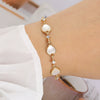 Small Fresh Opal Diamond Embedded Love Heart Shaped Zinc Alloy Pull Adjustable Bracelet For Women