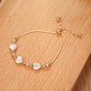 Small Fresh Opal Diamond Embedded Love Heart Shaped Zinc Alloy Pull Adjustable Bracelet For Women