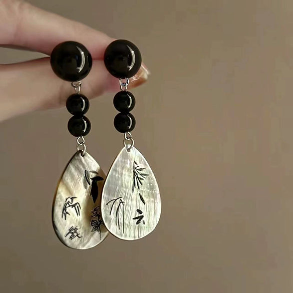 Small Fresh Sweet Flower Fabric Earrings With Electroplating Treatment