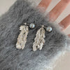 Small Fresh Sweet Flower Fabric Earrings With Electroplating Treatment