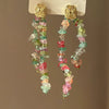 Small Fresh Sweet Flower Fabric Earrings With Electroplating Treatment