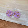 Small Fresh Sweet Flower Fabric Earrings With Electroplating Treatment