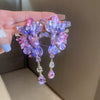 Small Fresh Sweet Flower Fabric Earrings With Electroplating Treatment