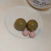 Small Fresh Sweet Flower Fabric Earrings With Electroplating Treatment