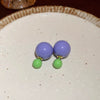 Small Fresh Sweet Flower Fabric Earrings With Electroplating Treatment