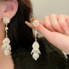 Small Fresh Sweet Flower Fabric Earrings With Electroplating Treatment