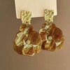 Small Fresh Sweet Flower Fabric Earrings With Electroplating Treatment