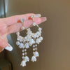Small Fresh Sweet Flower Fabric Earrings With Electroplating Treatment