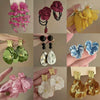 Small Fresh Sweet Flower Fabric Earrings With Electroplating Treatment