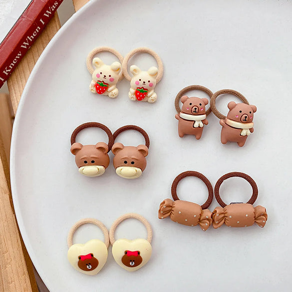 Small Hair Ring Net Celebrity Milk Coffee Color Children Girl Baby Headdress Girls