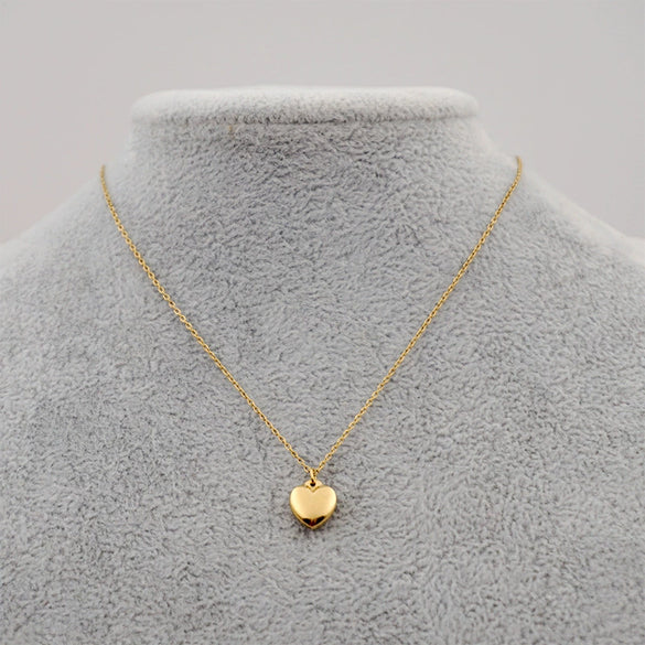Small Heart Shaped Pendant Titanium Steel Thin Cross Chain Fashion Clavicle Chain For Girls