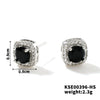 Small Square Sugar Zircon Stud Earrings For Women Copper Minimalist Square Diamond Embedded Earrings