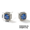 Small Square Sugar Zircon Stud Earrings For Women Copper Minimalist Square Diamond Embedded Earrings