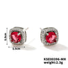 Small Square Sugar Zircon Stud Earrings For Women Copper Minimalist Square Diamond Embedded Earrings