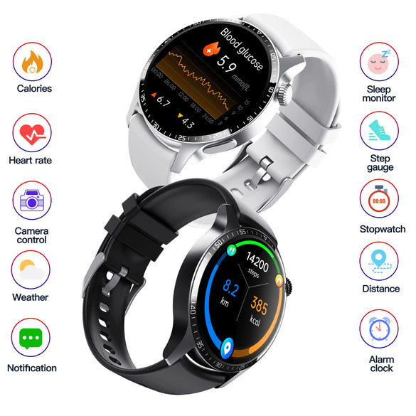 Smart Bracelet Silicone Sports Health Monitoring With Magnetic Attraction Charging And Round Dial