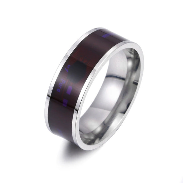 Smart Ring Nfc Smart Jewelry Titanium Steel Geometric Dripping Oil Unisex