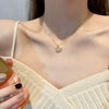 Smart Series Titanium Steel Women's Fashion Beating Heart Necklace With Letter Number Text Pattern O Chain