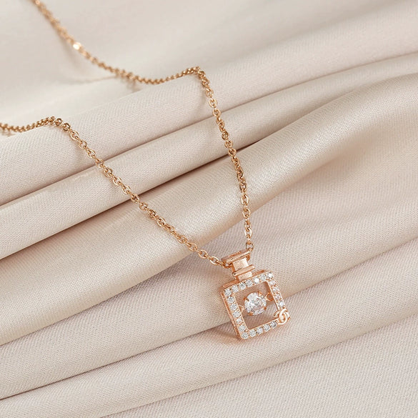 Smart Series Titanium Steel Women's Fashion Beating Heart Necklace With Letter Number Text Pattern O Chain