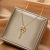 Smart Series Titanium Steel Women's Fashion Beating Heart Necklace With Letter Number Text Pattern O Chain