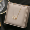 Smart Series Titanium Steel Women's Fashion Beating Heart Necklace With Letter Number Text Pattern O Chain
