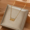 Smart Series Titanium Steel Women's Fashion Beating Heart Necklace With Letter Number Text Pattern O Chain