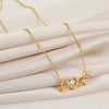 Smart Series Titanium Steel Women's Fashion Beating Heart Necklace With Letter Number Text Pattern O Chain