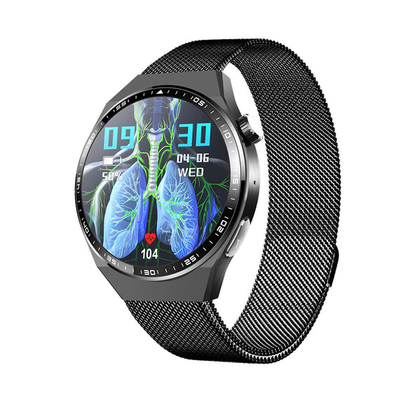 Smart Watch Alloy And Silicone Material Multifunctional Sports Round Dial Daily Waterproof