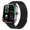 Smart Watch Aluminum Alloy Square Dial Sporty Style Silicone Strap Bluetooth Touch Screen Blood Oxygen Monitoring