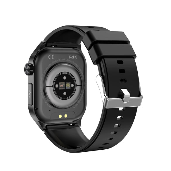 Smart Watch Bluetooth Call Monitoring Amoled Screen Silicone Strap Square Dial